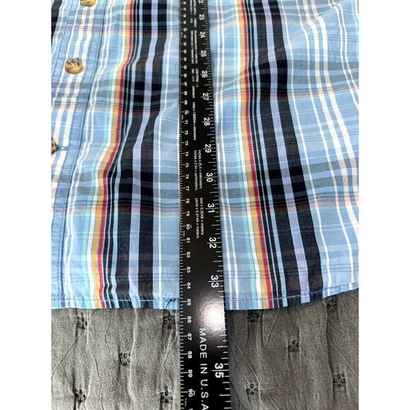 Duluth Trading Men’s Large Tall Short Sleeve Button Front Shirt Multicolor - Picture 7 of 7